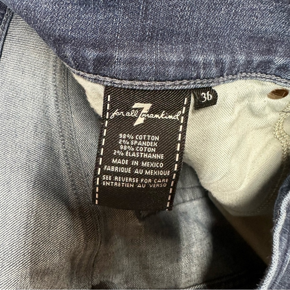 7 For All Mankind Slimmy Luxe Performance Jeans 36x32 Deep Blue - Picture 4 of 8